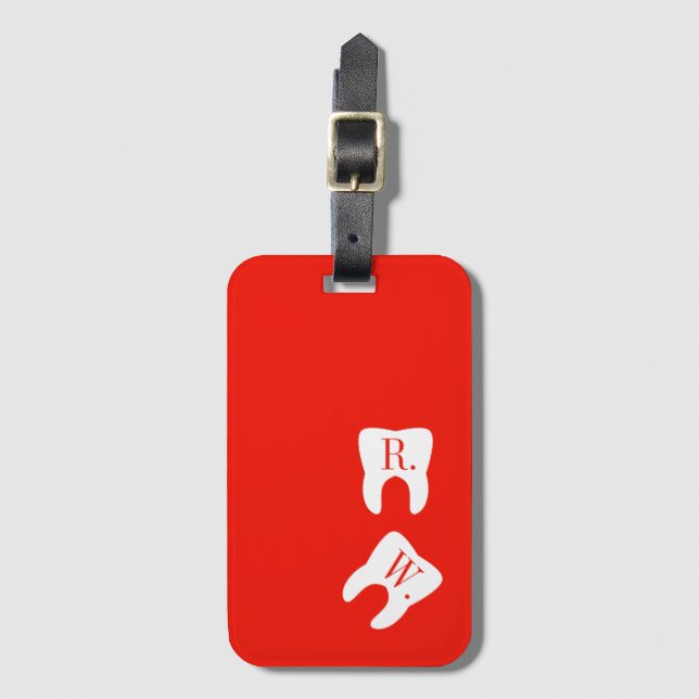 Étiquette À Bagage Rouge lumineux fait sur commande parafé de symbole (Devant Vertical)