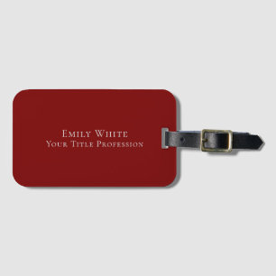 Étiquette À Bagage Rouge Profond Élégant Moderne Professionnel
