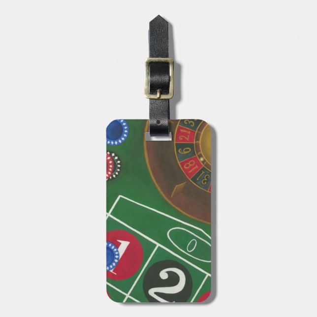 Étiquette À Bagage Roulette Table avec puces et roue (Devant Vertical)