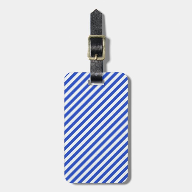 Étiquette À Bagage Royal Blue Combination Stripes par Shirley Taylor (Devant Vertical)