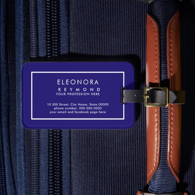 Étiquette À Bagage Royal Blue Elegant (Insitu Rectoal 4)