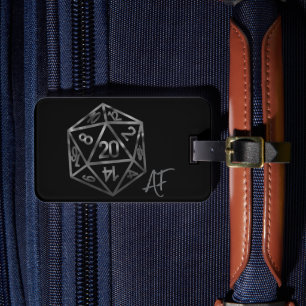 Étiquette À Bagage RPG Crit AF Silver Fantasy Tabletop Gamer Dice
