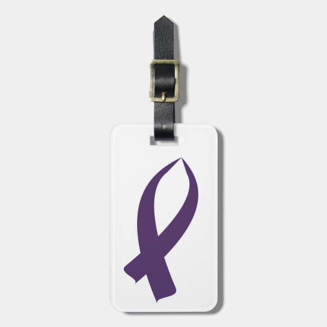 Étiquette À Bagage Ruban de sensibilisation (violet) (Devant Vertical)