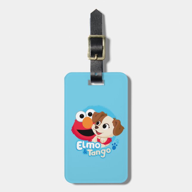 Étiquette À Bagage Rue Sésame | Badge Elmo & Tango (Devant Vertical)