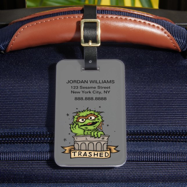 Étiquette À Bagage Rue Sésame | Oscar the Grouch Trashed (Insitu Rectoal 2)