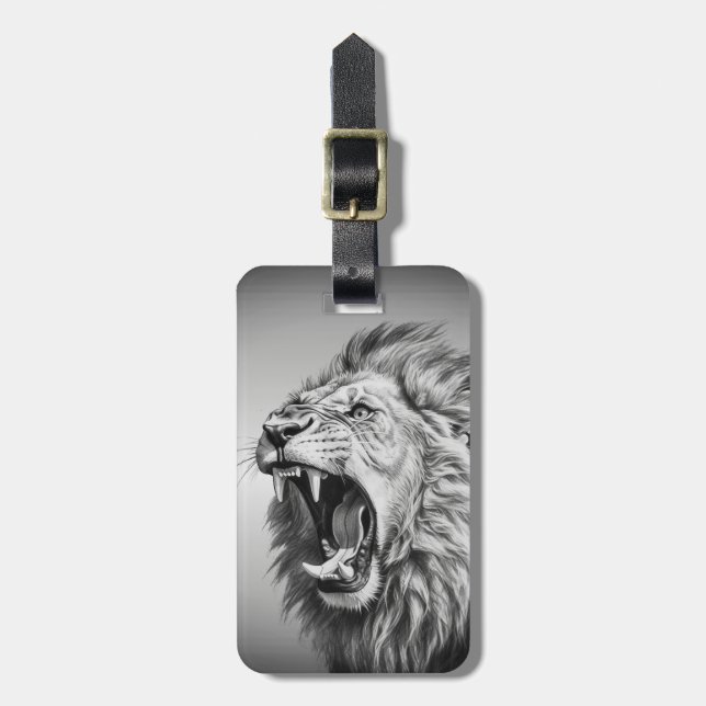 Étiquette À Bagage Rugissement du Lion  (Devant Vertical)