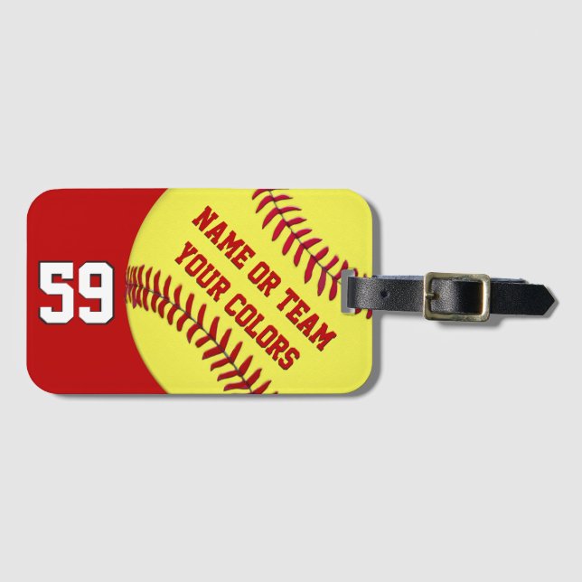 Étiquette À Bagage Sac à bascule personnalisé Softball Bags Softball  (Devant Horizontal)