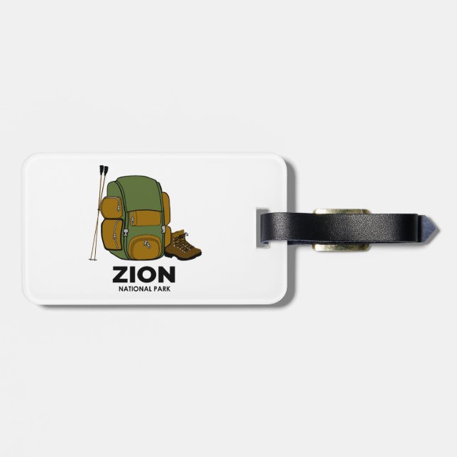 Étiquette À Bagage Sac à dos du parc national de Zion (Dos horizontal)