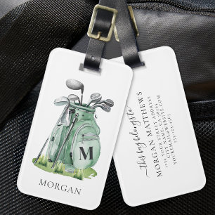 Étiquette À Bagage Sac de golf vert Monogram Green