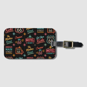 Étiquette À Bagage Sac de voyage style Route 66 Neon