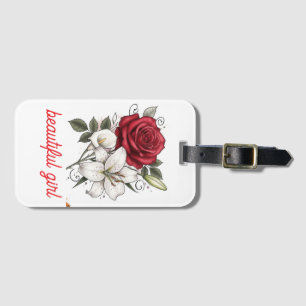 Étiquette À Bagage Sac fourre-tout Belle Fille Rose