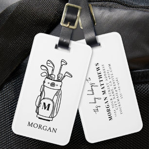 Étiquette À Bagage Sac golf monogramme