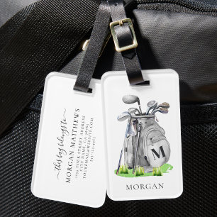Étiquette À Bagage Sac golf monogramme