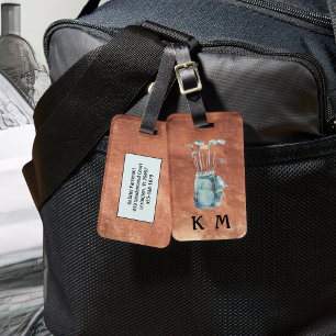 Étiquette À Bagage Sac golf monogramme personnalisé style unique