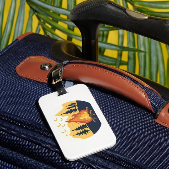 Étiquette À Bagage Sac graphique de camp d'été rétro (Insitu Rectoal 1)