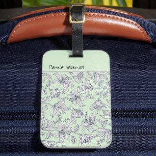 Étiquette À Bagage Sage Floral Monogramme iPhone / coque ipad