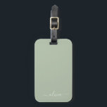 Étiquette À Bagage Sage Green Minimaliste Moderne Monogramme Élégant<br><div class="desc">Découvrez notre collection moderne minimaliste de monogramme Sage Green : Élégez votre esthétique avec une sophistication sereine et une élégance intemporelle. Notre collection présente des designs minimalistes dans une teinte verte sage et tranquille, complétés par des monogrammes raffinés adaptés à votre style personnel. De la papeterie polie aux accessoires polyvalents,...</div>