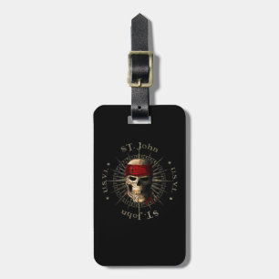 Étiquette À Bagage Saint John USVI Pirate Skull