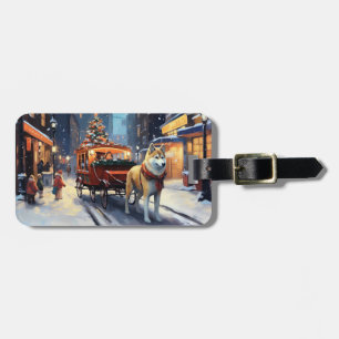 Étiquette À Bagage Saison de Noël Akita