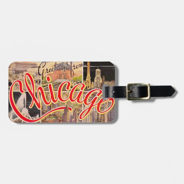 Étiquette À Bagage Salutation de Chicago  (Devant horizontal)