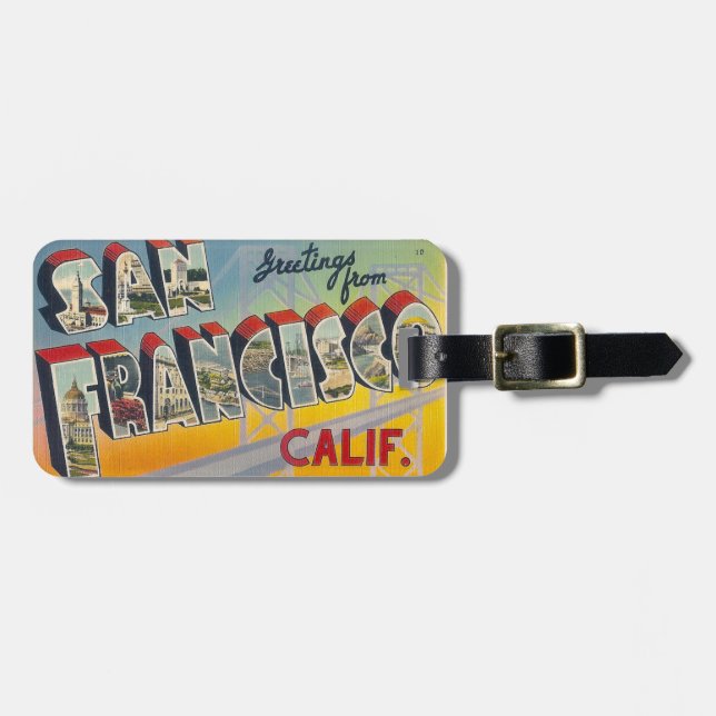 Étiquette À Bagage Salutations de San Francisco (Devant horizontal)