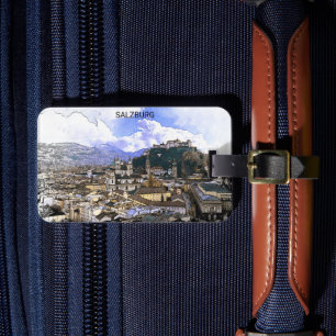 Étiquette À Bagage Salzbourg Autriche Panorama