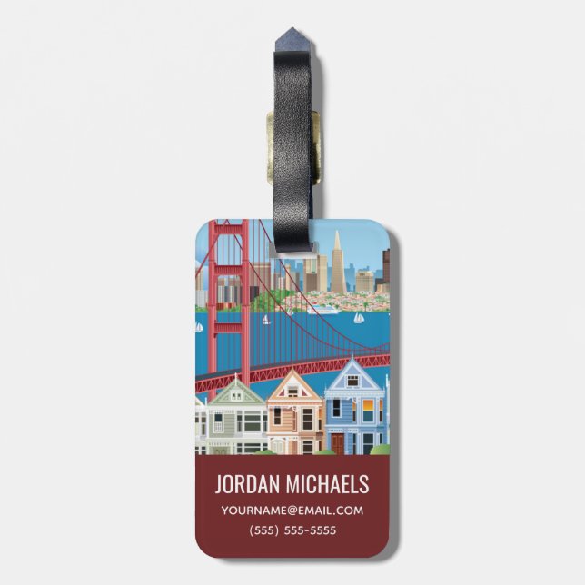 Étiquette À Bagage San Francisco, CA | la ville par la baie (Dos Vertical)