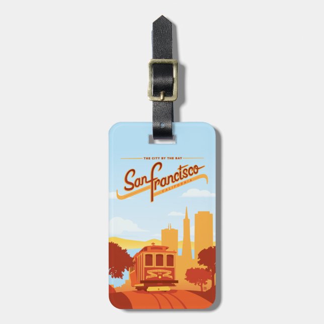 Étiquette À Bagage San Francisco, CA - La ville près de la baie (Devant Vertical)