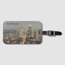 Étiquette À Bagage San Francisco Cityscape at Nighttime Luggage Tag