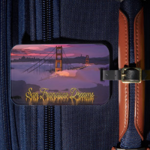 Étiquette À Bagage "San Francisco Dreams" Coucher de soleil sur le Go