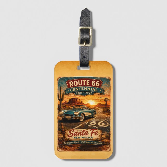 Étiquette À Bagage Santa Fe Route soixante-six Centenaire (Devant Vertical)