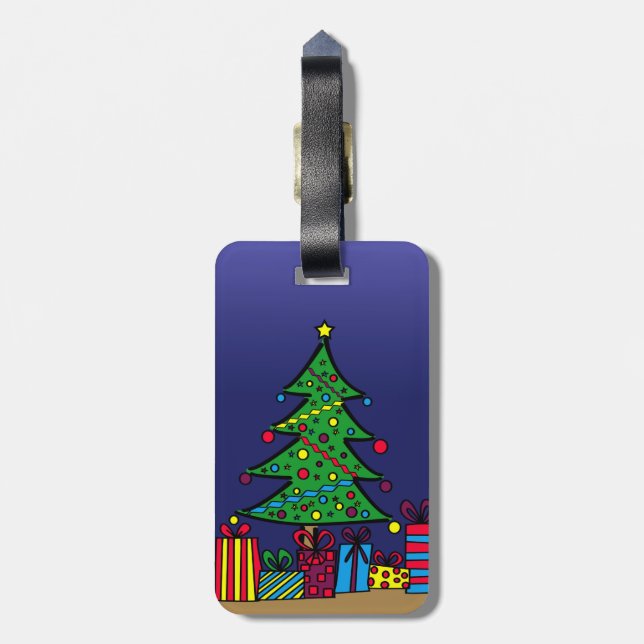 Étiquette À Bagage sapin de Noël (Dos Vertical)