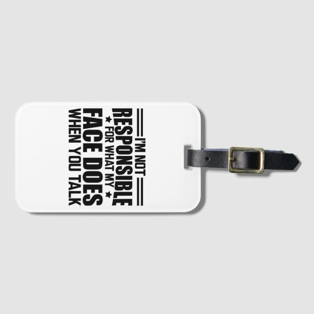 Étiquette À Bagage Sarcasme - Je ne suis pas responsable de ce que mo (Devant Horizontal)
