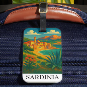 Étiquette À Bagage Sardaigne Italie Art de Voyage Vintage