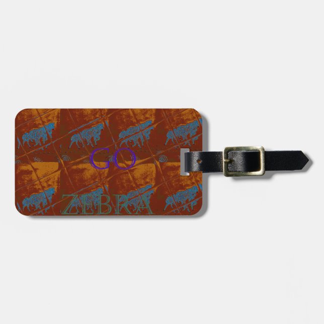 Étiquette À Bagage Savannah Safari Lets Go Zebra Hakuna Matata mot (Devant horizontal)