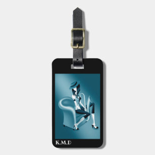 Étiquette À Bagage Saxophoniste - Balise bagage avec air de jazz Vint