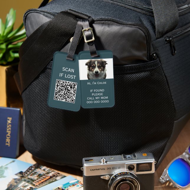 Étiquette À Bagage Scanner de cage de transport pour animaux si code  (Recto & Verso)