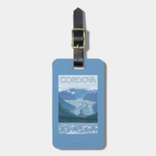 Étiquette À Bagage Scène de glacier - Cordova, Alaska