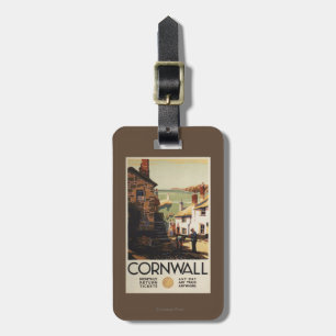 Étiquette À Bagage Scène de rue avec deux hommes travaillant le