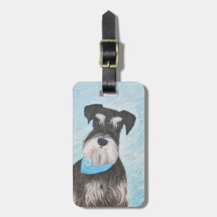 Étiquette À Bagage Schnauzer (Miniature) Peinture - Joli chien origin