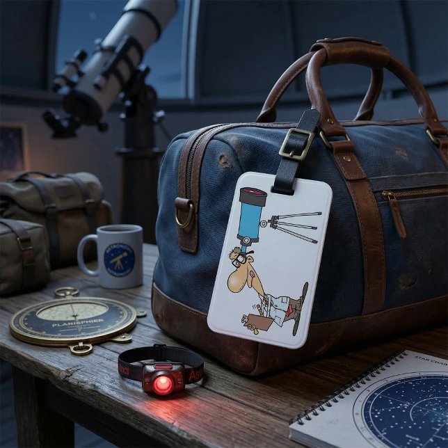 Étiquette À Bagage Scientifique avec télescope Astronomie Science Hum (Créateur téléchargé)