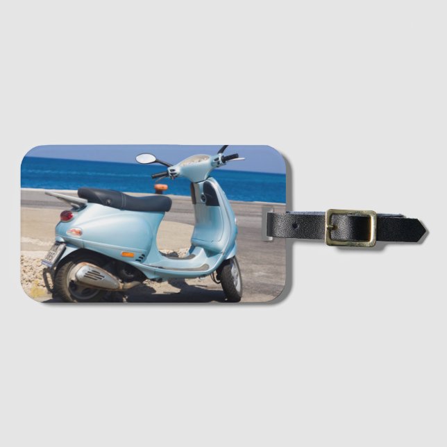 Étiquette À Bagage Scooter sur la plage | Ephesus, Turquie (Devant Horizontal)