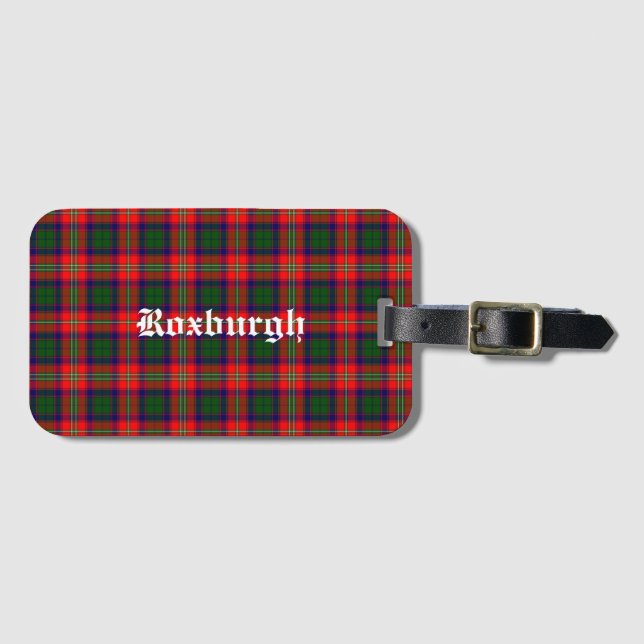 Étiquette À Bagage Scotland Roxburgh District Tartan Personnalisé (Devant Horizontal)