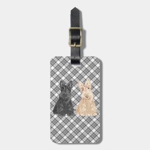 Étiquette À Bagage Scotties tartan