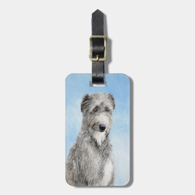 Étiquette À Bagage Scottish Deerhound Peinture - Cute Original Chien  (Devant Vertical)