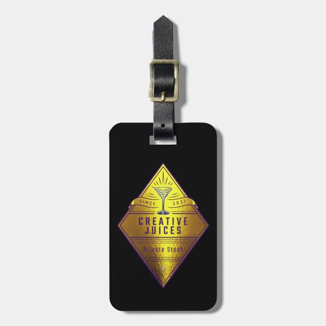 Étiquette À Bagage Scrapbooker Diamond "Jus Créatifs" (Devant Vertical)