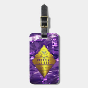 Étiquette À Bagage Scrapbooker Purple Foil Design "Jus Créatifs"