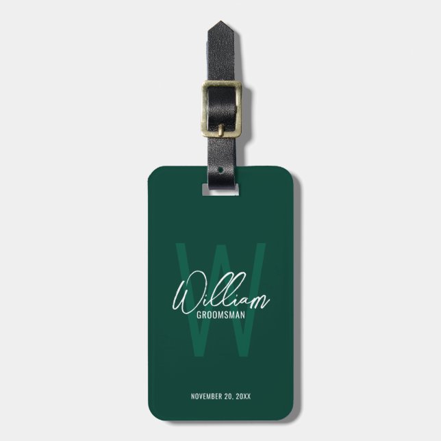 Étiquette À Bagage Script moderne Salons personnalisés (Devant Vertical)