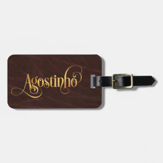 Étiquette À Bagage Script Tourbillonnant personnalisé Agostinho en cu