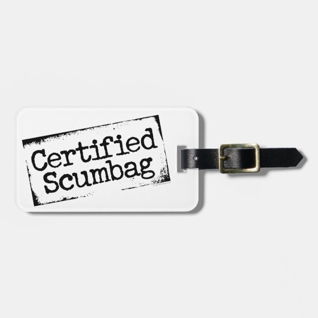 Étiquette À Bagage Scumbag certifié (Devant horizontal)